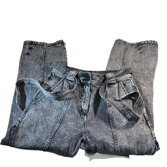 NWOT Ulla Johnson Carmen Acid Washed Blk Button Ankle Straight Fit Jeans Size 6 - Picture 3 of 15